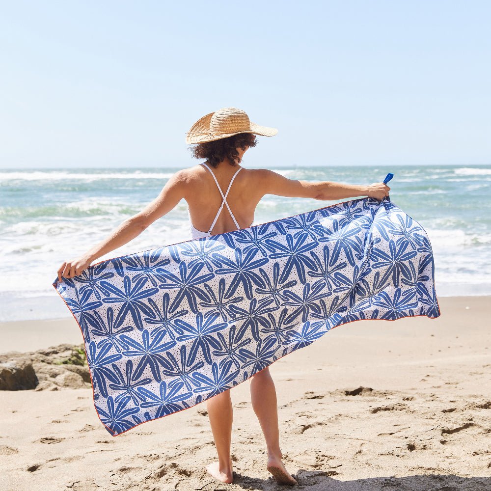 Reversible Eco Beach Towel | Geo Starfish Design Beach Towel - rockflowerpaper