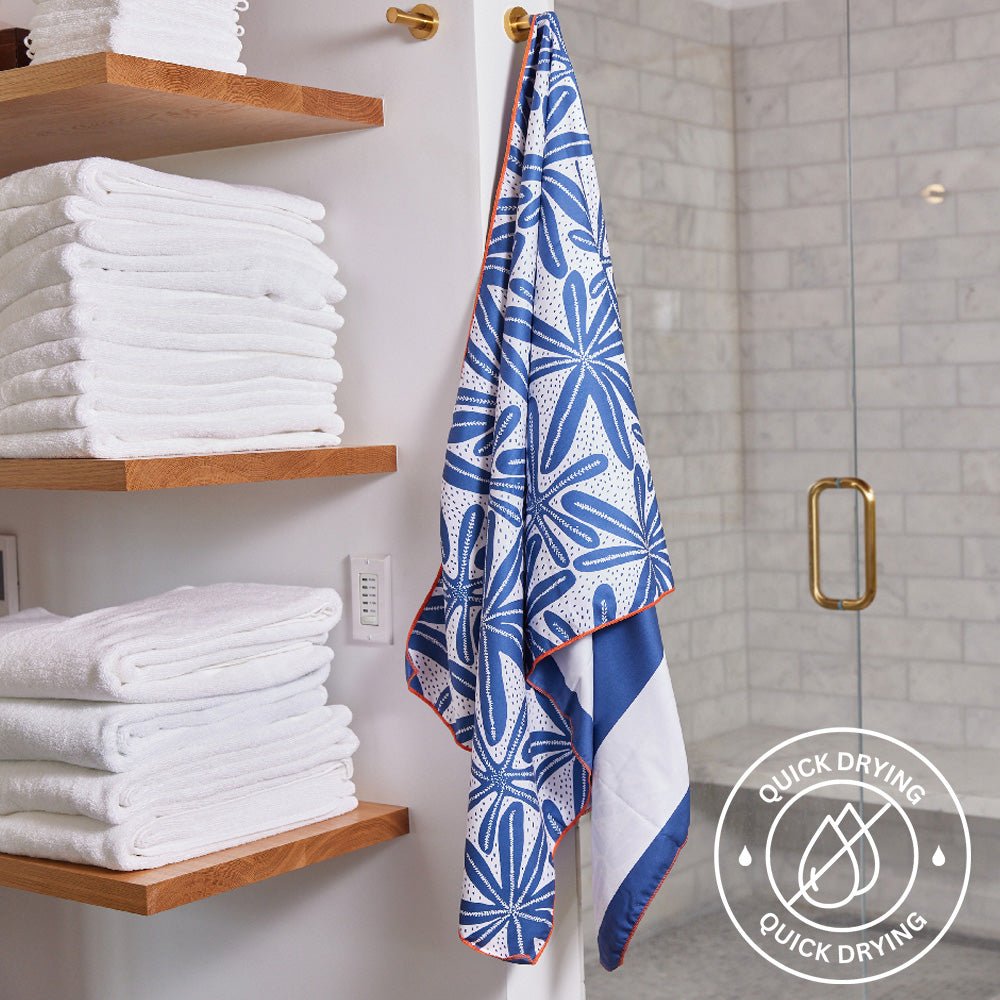 Reversible Eco Beach Towel | Geo Starfish Design Beach Towel - rockflowerpaper