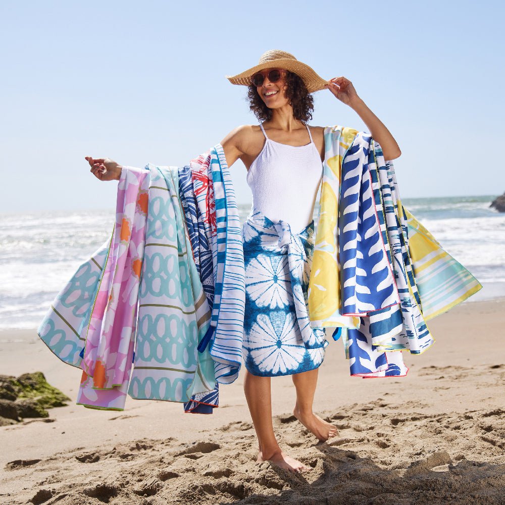 Reversible Eco Beach Towel | Geo Starfish Design Beach Towel - rockflowerpaper