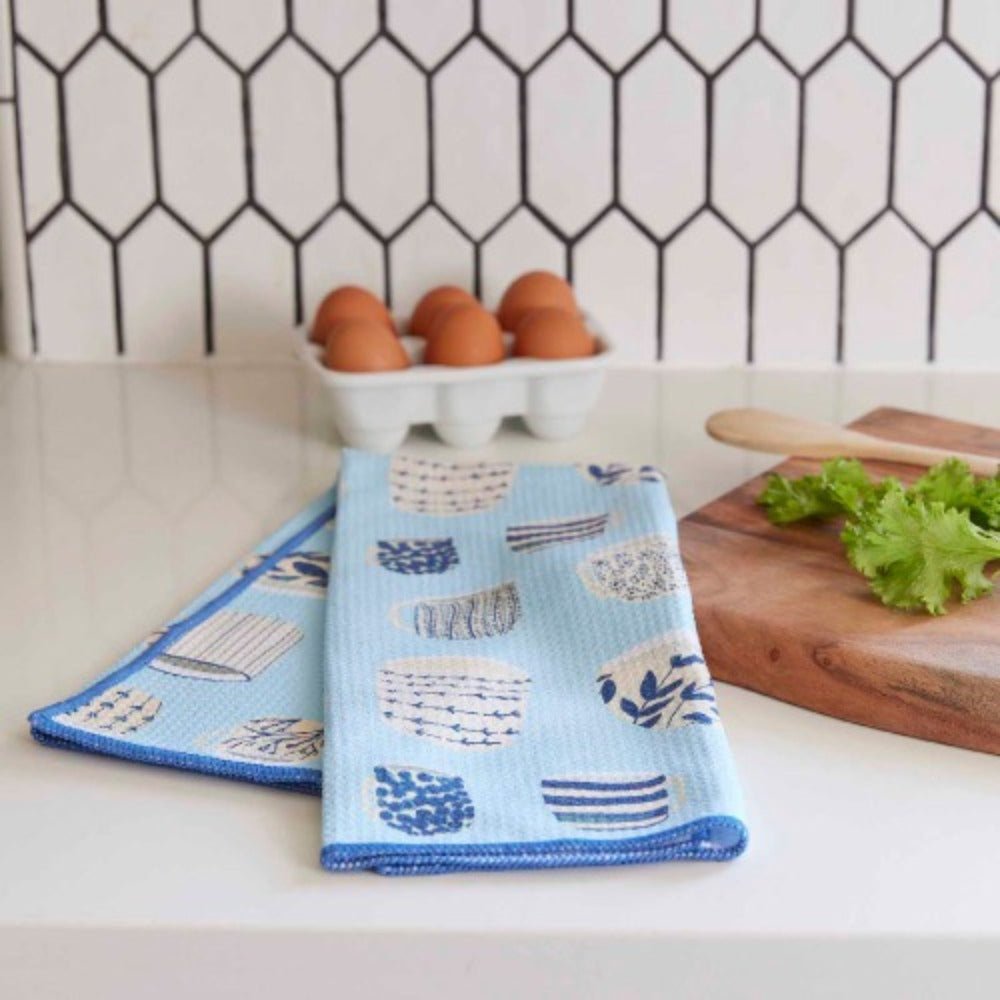 Teatime blu Kitchen Tea Towel Kitchen Towel - rockflowerpaper