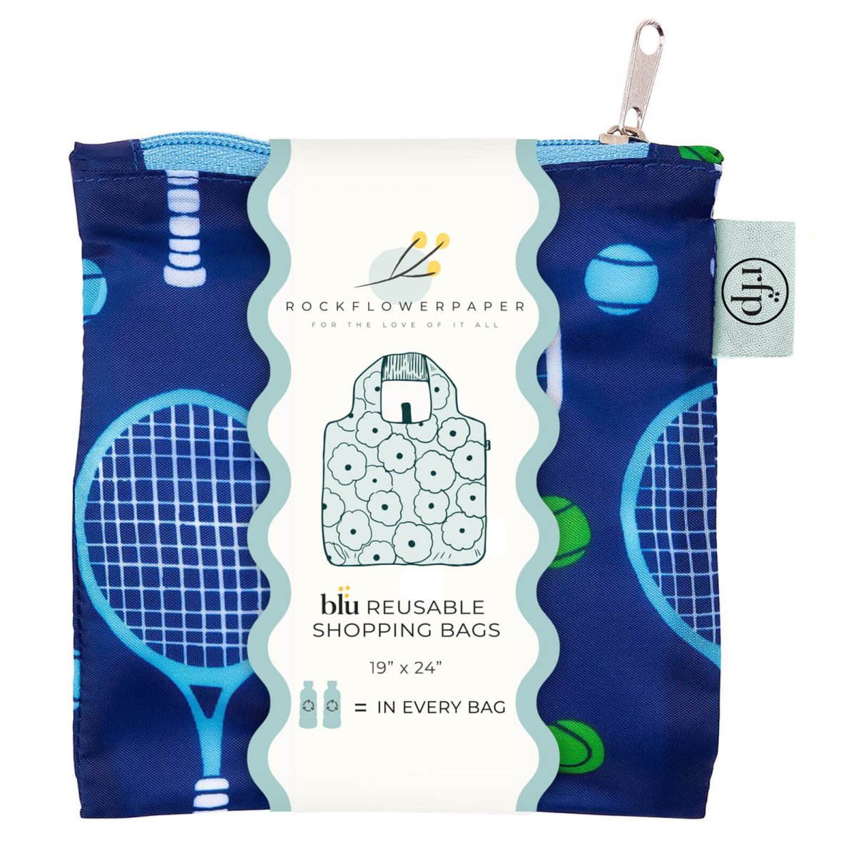 Tennis Navy blu Reusable Shopping Bag Reusable Shopping Bag - rockflowerpaper
