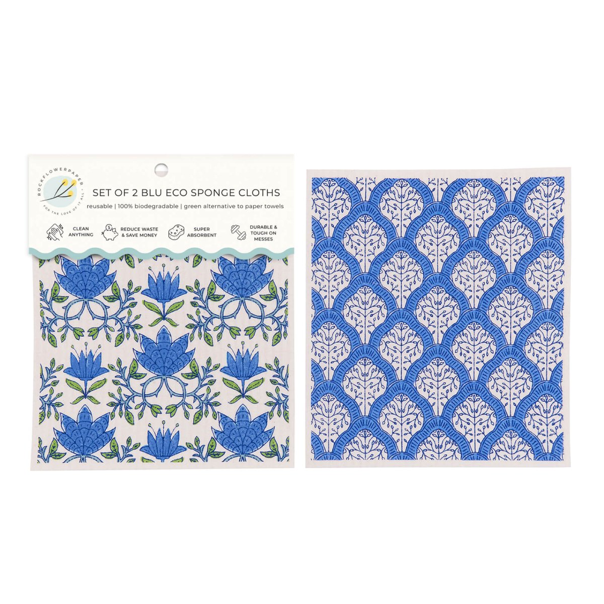 Tilly & Fifer blu Eco Sponge Cloths (Set of 2) Eco Cloth - rockflowerpaper