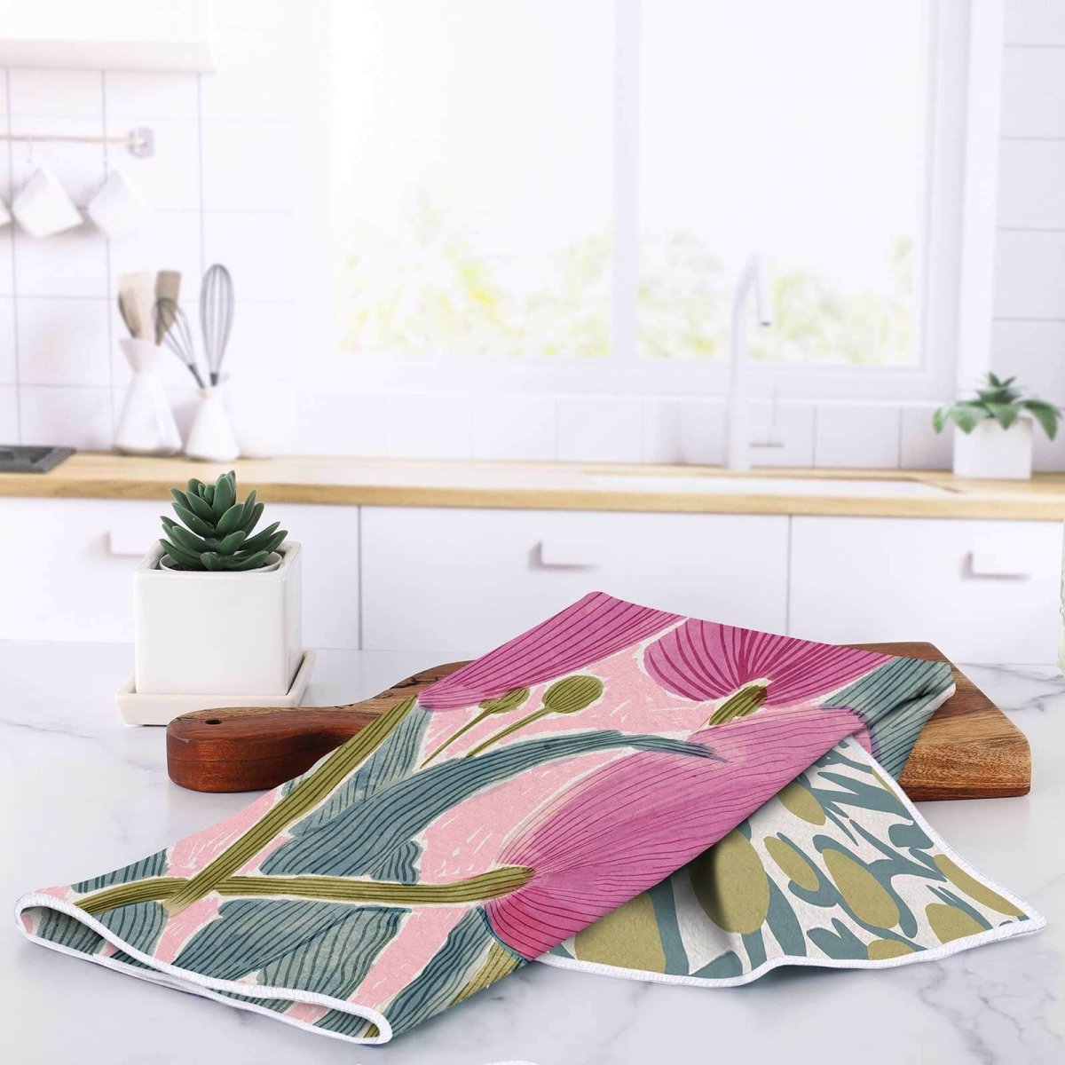 Tulip Blooms Eco Kitchen Tea Towel Tea Towel - rockflowerpaper