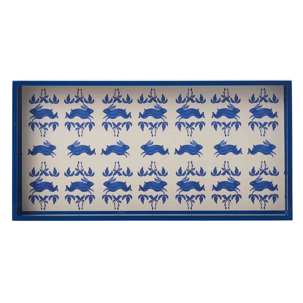 Vintage Rabbit 10x20 rectangular lacquer Art Serving Tray Tray - rockflowerpaper