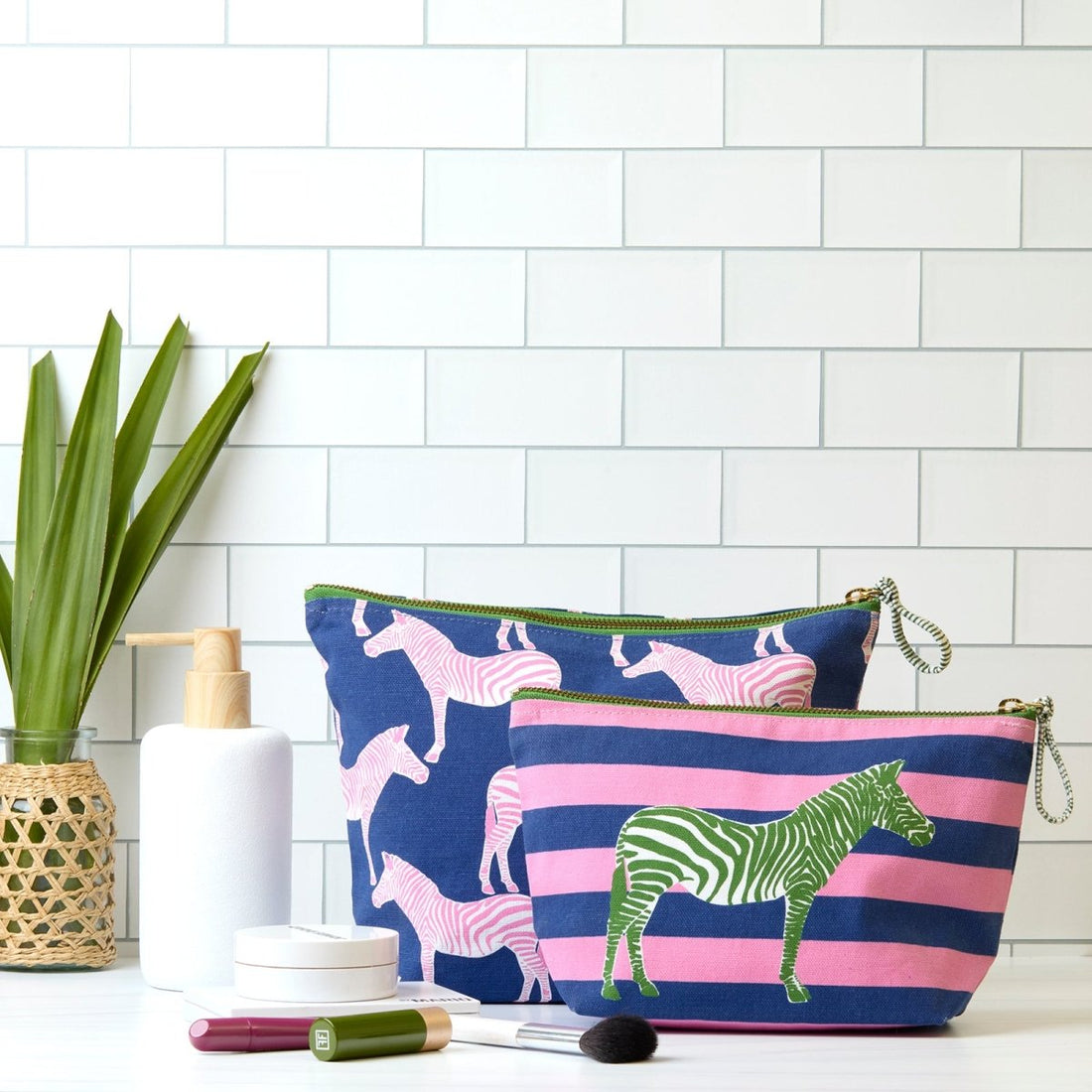 Zebra Essential Canvas Pouch Set of 2 Pouch Set of 2 - Rockflowerpaper