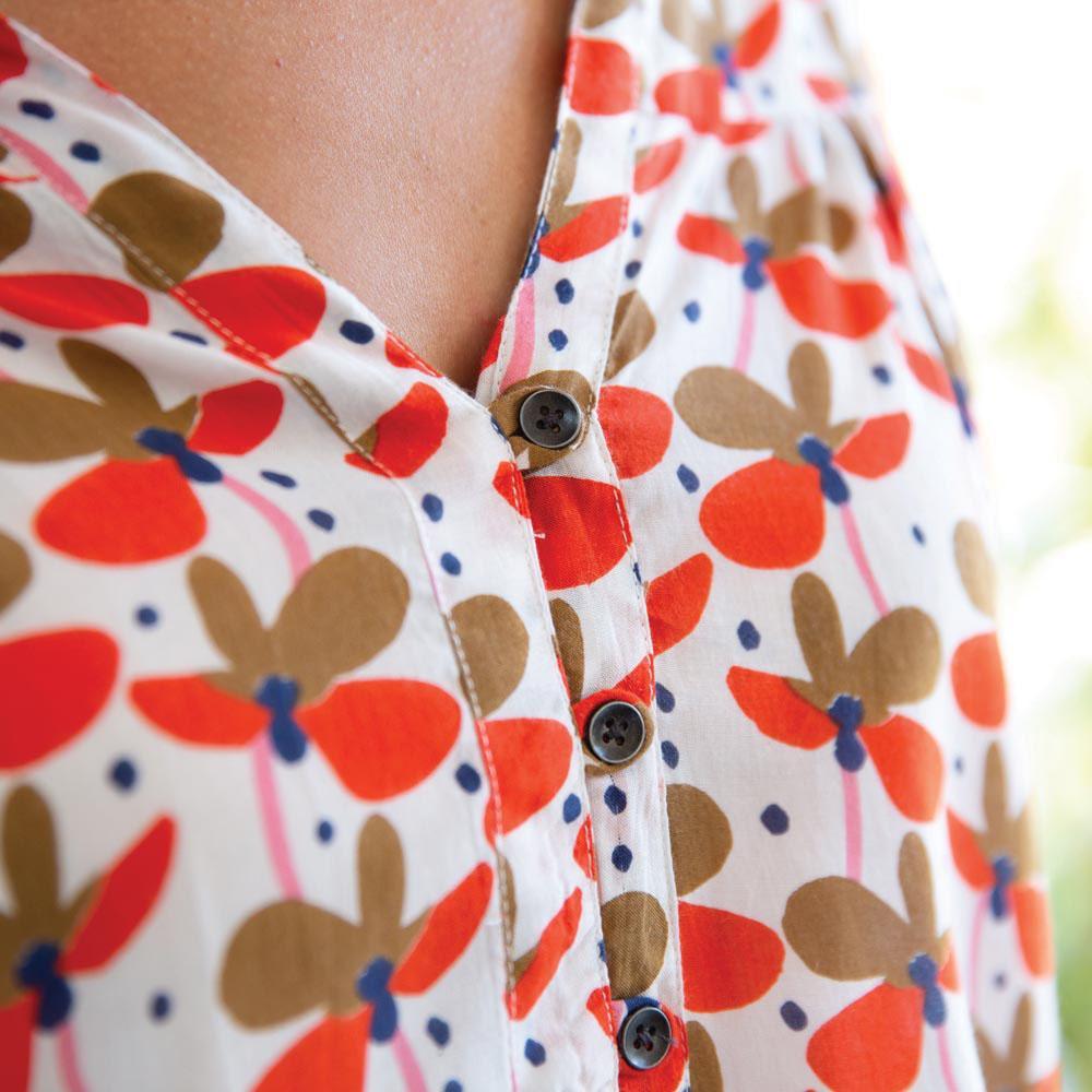 Kamila Tan Ayana Relaxed Collar Button Down Tunic Tunic - rockflowerpaper