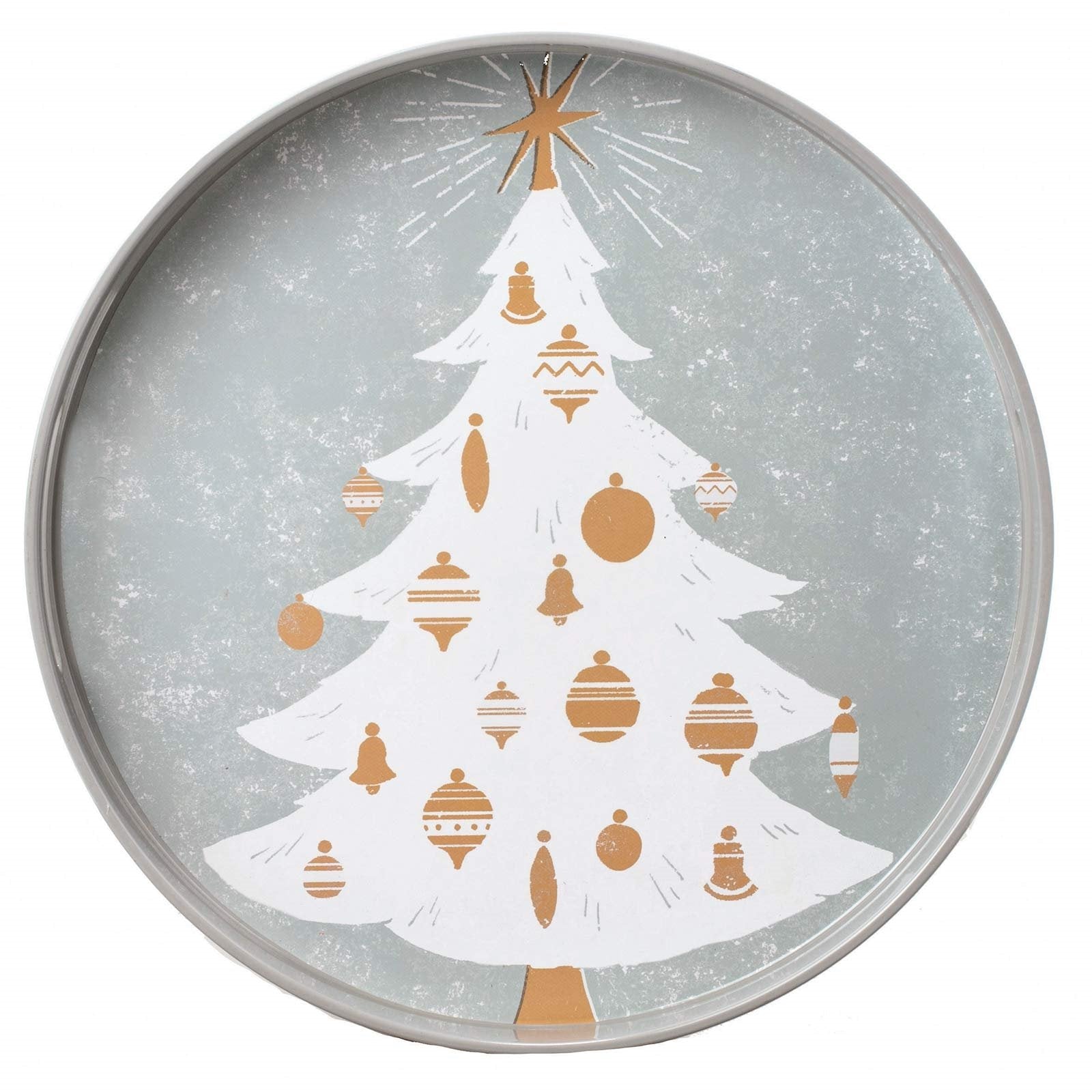 rockflowerpaper Abstract Christmas Tree Round Art Coasters - Set of 4