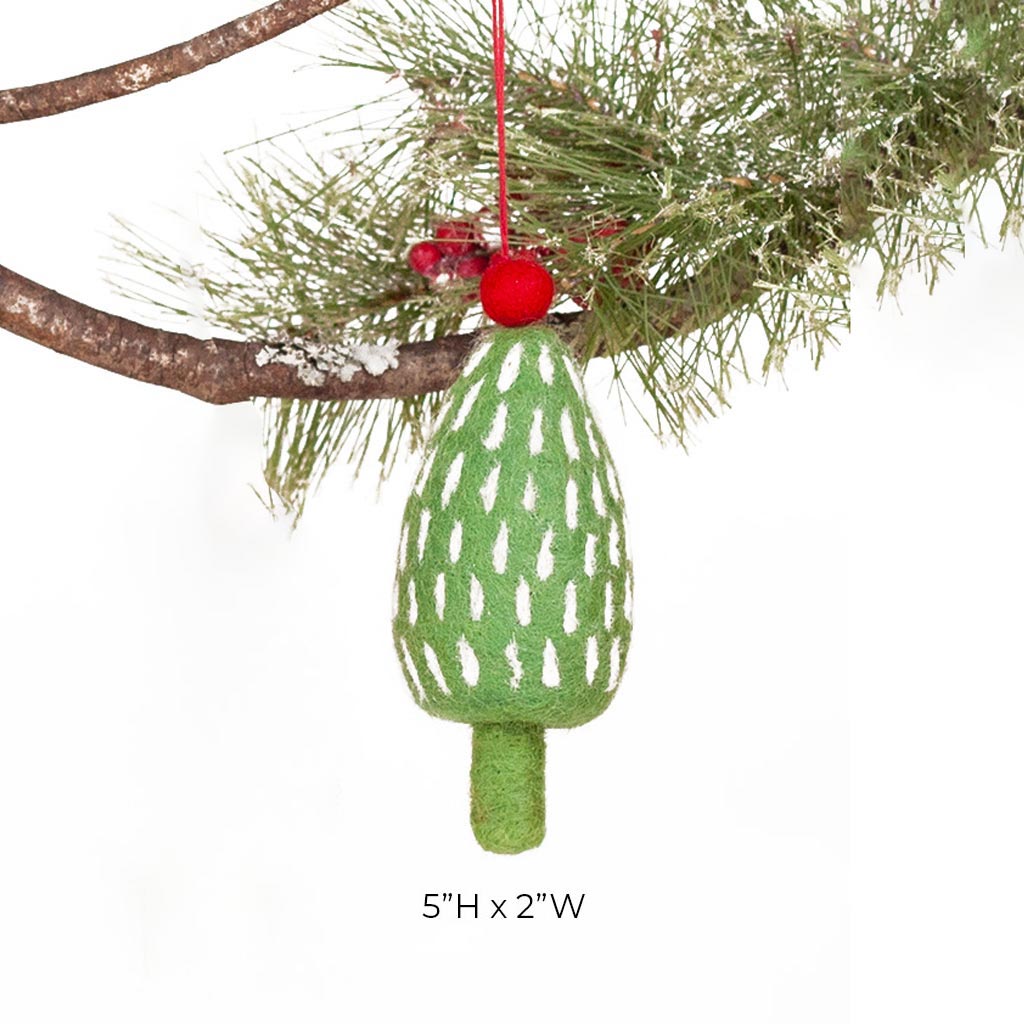 Green Holiday Tree Felt Ornament Ornament - rockflowerpaper