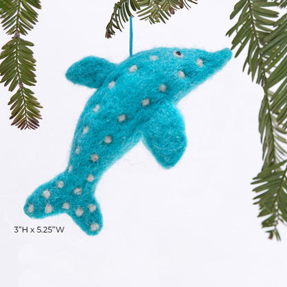 Dolphin Felt Ornament Ornament - rockflowerpaper