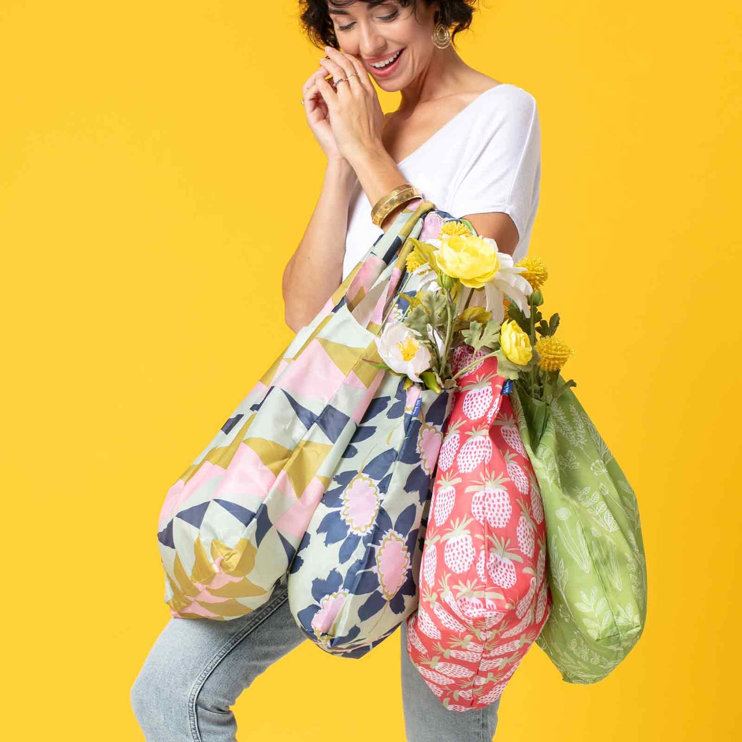 Callie Blu Bag Reusable Shopping Tote - Machine Washable Reusable Shopping Bag - rockflowerpaper