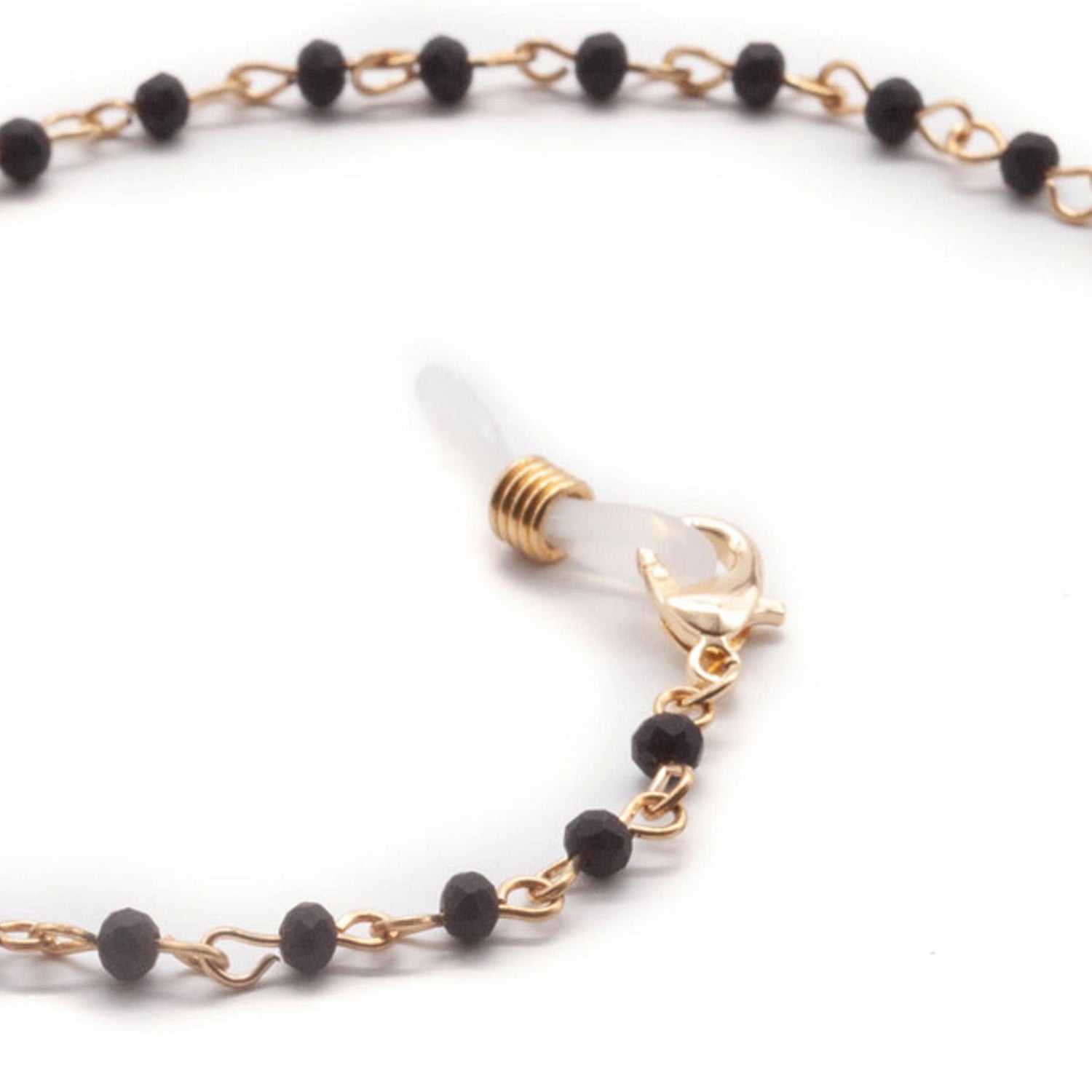 Black &amp; Gold Beads Lanyard Necklace MASK-NECKLACE - rockflowerpaper