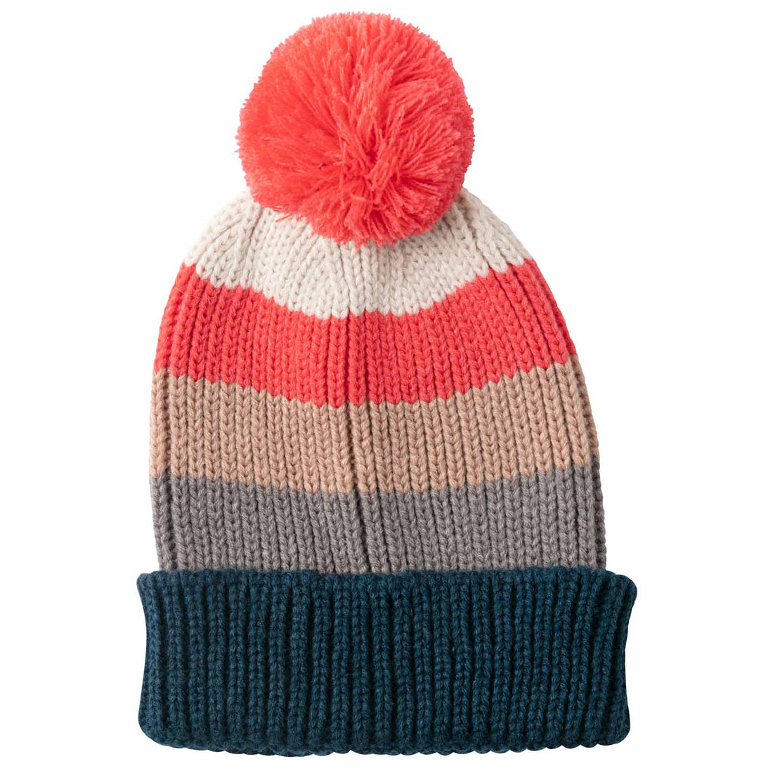 Warm Piccadilly Striped Pink and Tan Knit Beanie Hat - rockflowerpaper