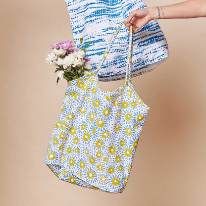 Chamomile Blue Lime Bucket Bag - Your Everyday Companion! Tote - rockflowerpaper