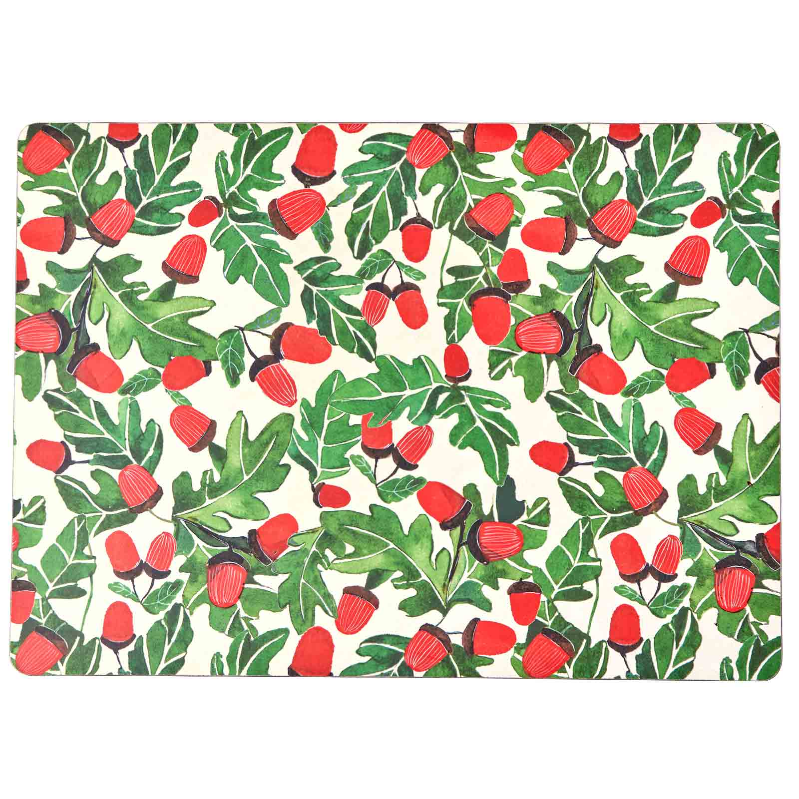 Holiday Acorns Art Placemats - Set of 4 Placemat - rockflowerpaper