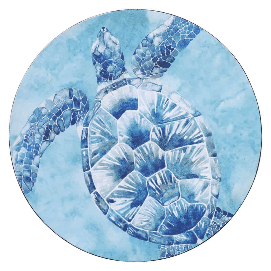 Sea Turtle Round Art Coasters - Set of 4 Coaster - rockflowerpaper