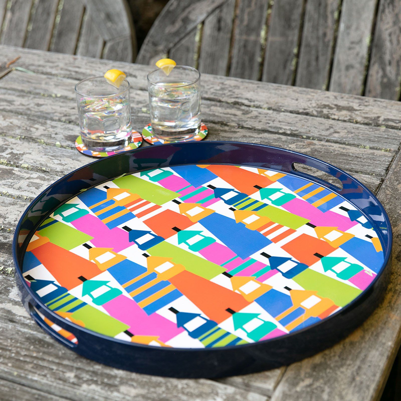 Lighthouses 15" Round Tray Tray - rockflowerpaper