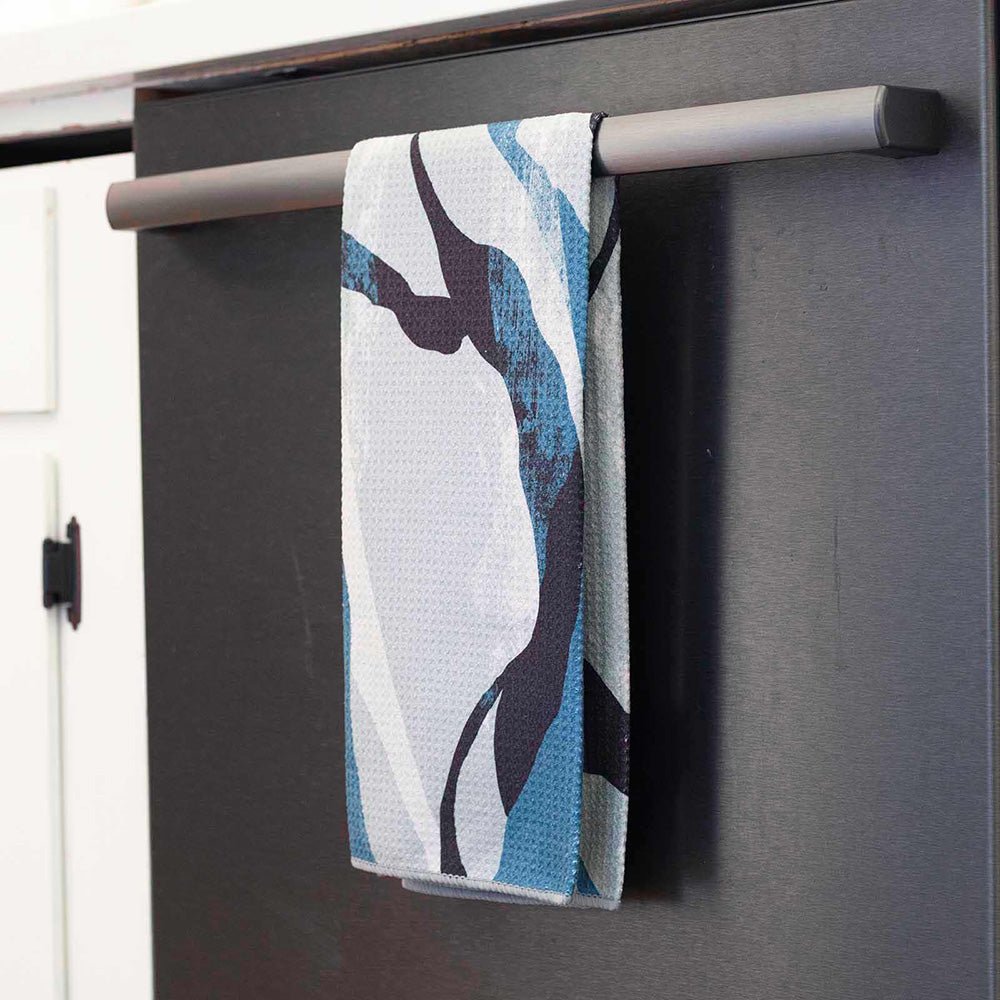 Abstract Flow blu Kitchen Tea Towel Kitchen Towel - rockflowerpaper