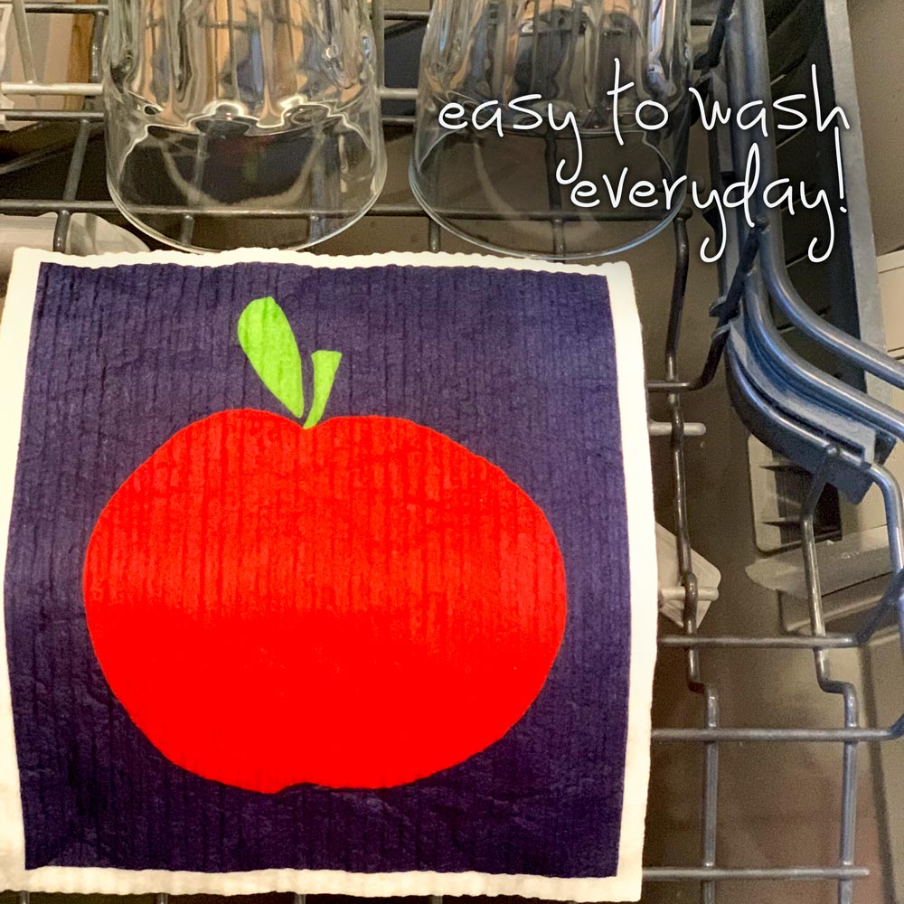 Apples Eco - Friendly blu Sponge Cloth - Set of 2 Eco Cloth - rockflowerpaper
