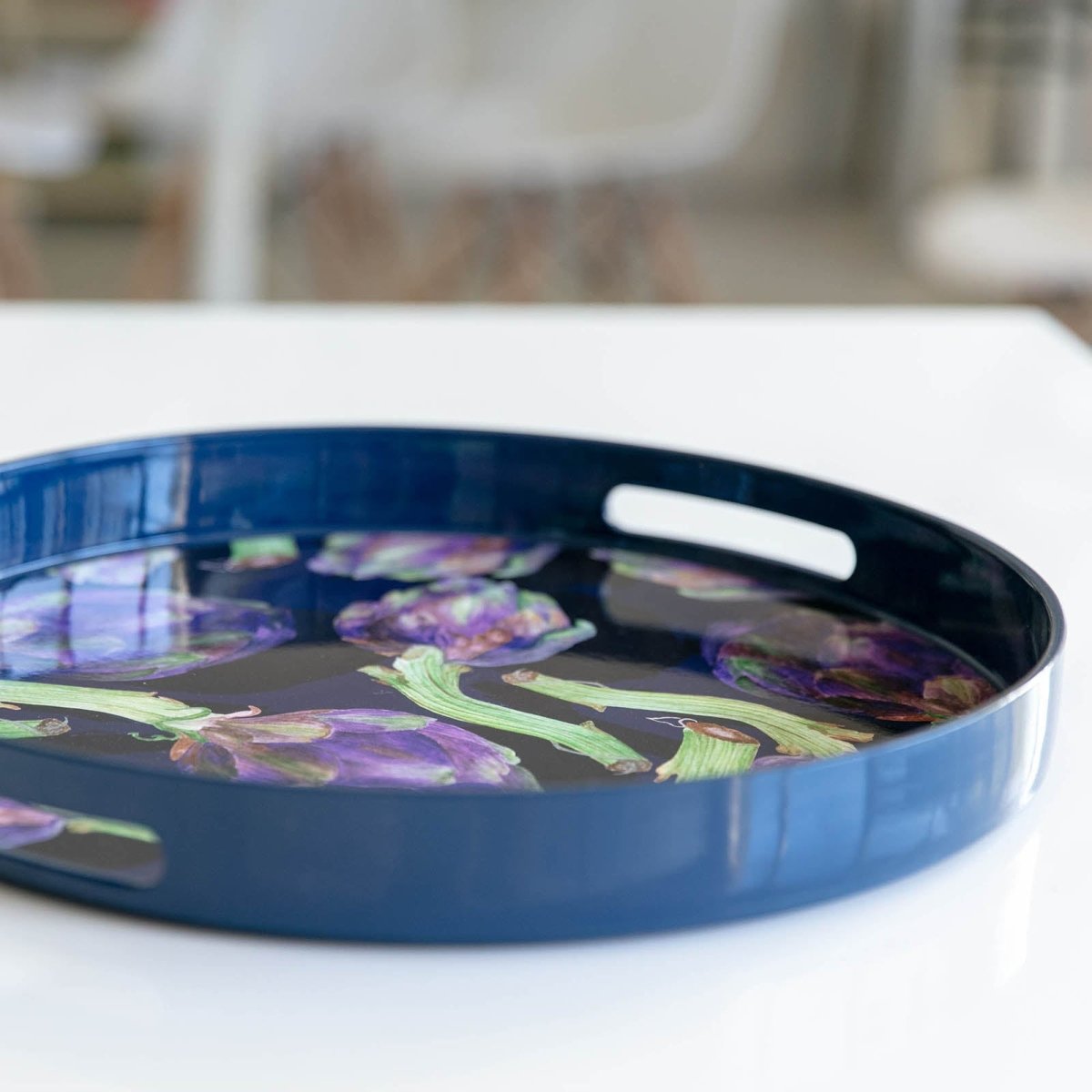 Artichoke Delight 15" Round Tray Tray - rockflowerpaper
