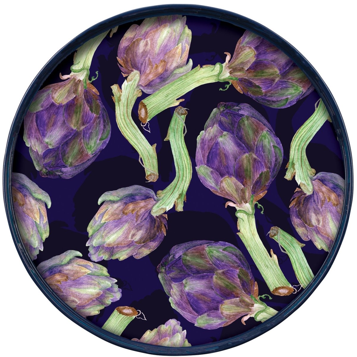 Artichoke Delight 15" Round Tray Tray - rockflowerpaper