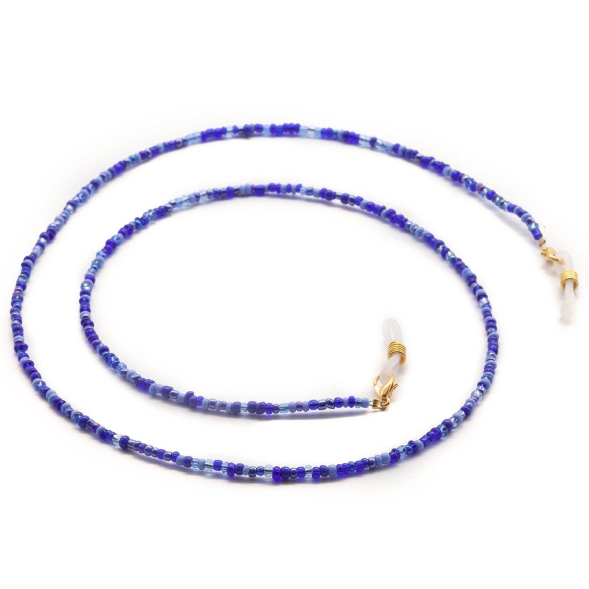 Blue Glass Beaded Face Mask Lanyard Necklace MASK - NECKLACE - rockflowerpaper