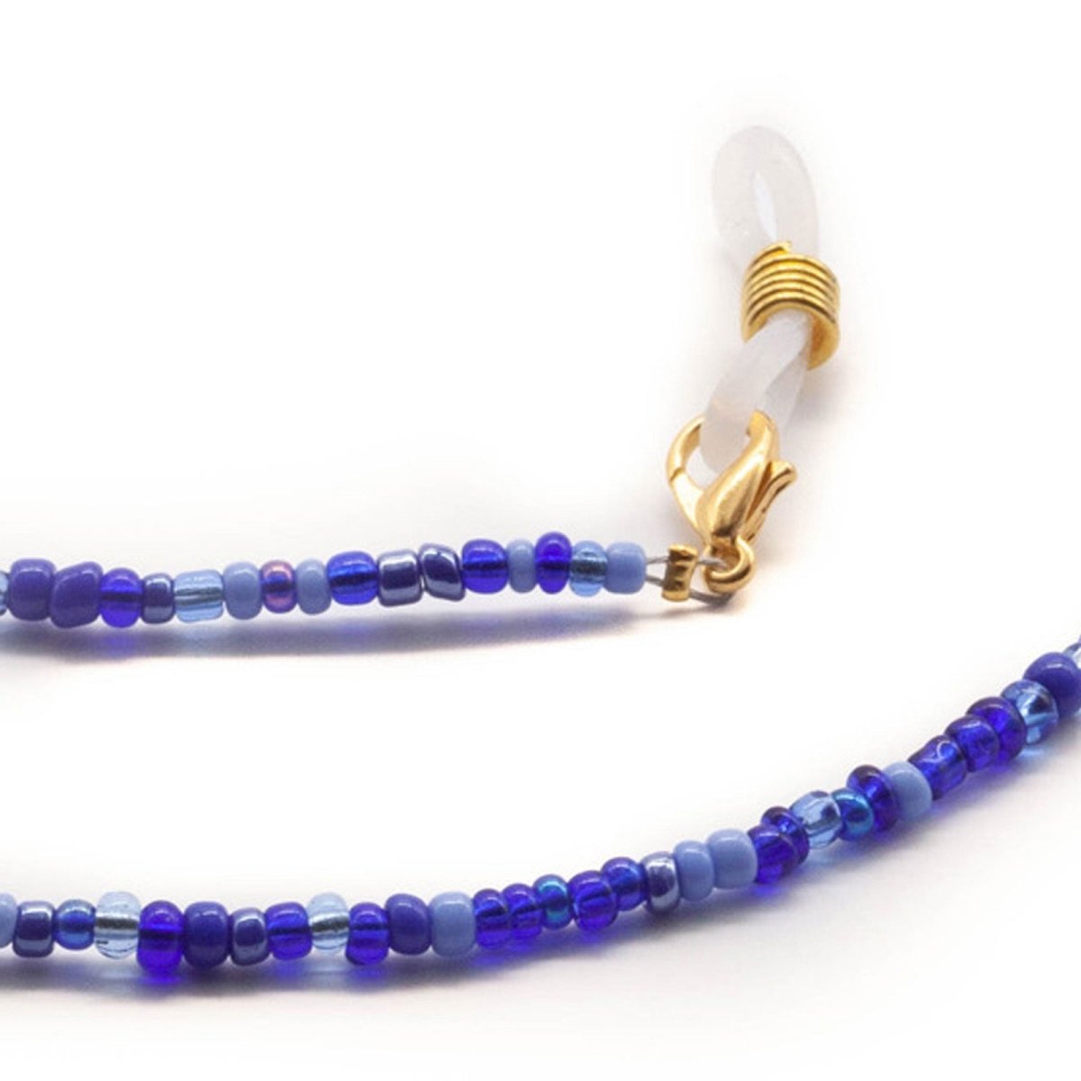 Blue Glass Beaded Face Mask Lanyard Necklace MASK - NECKLACE - rockflowerpaper