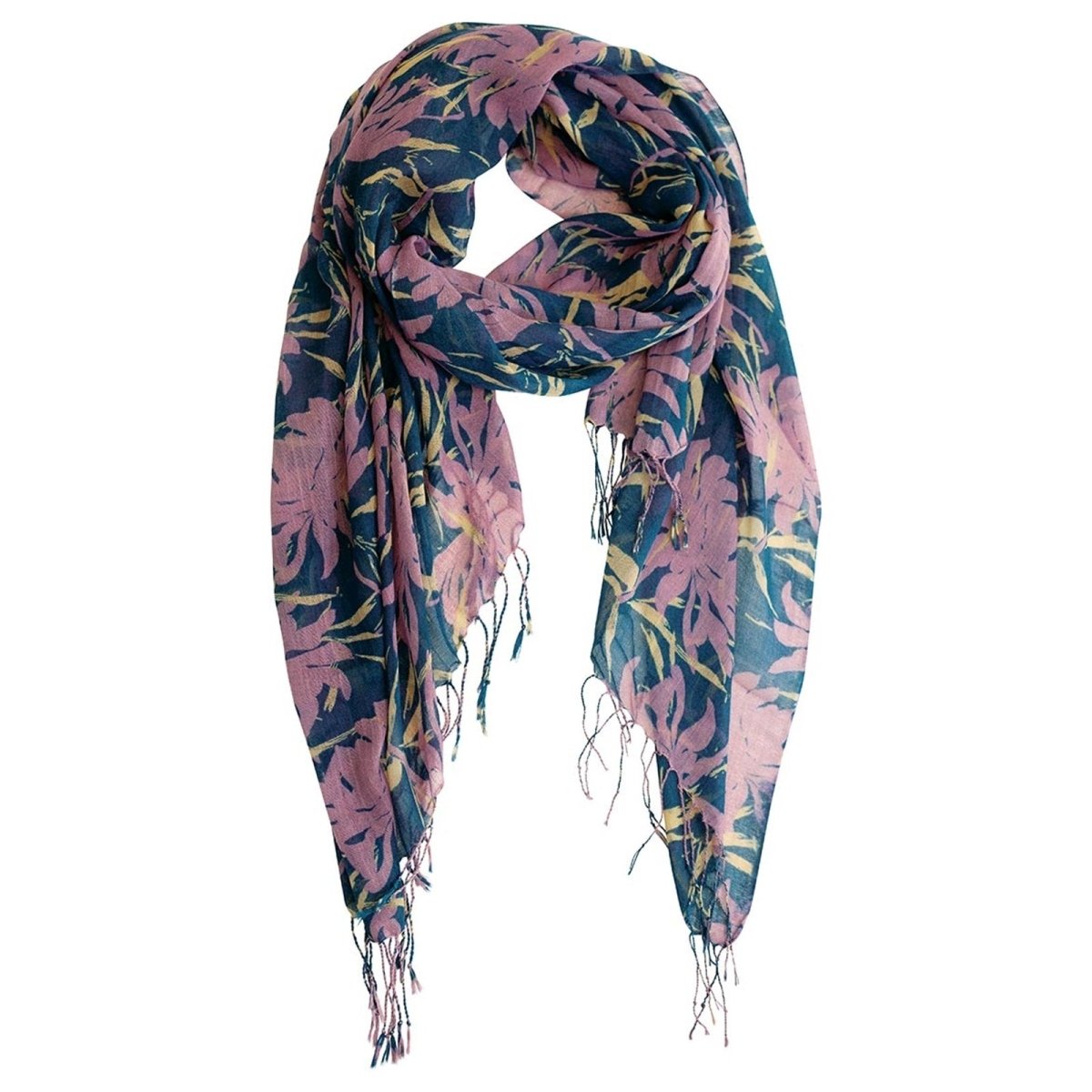 Bronwyn Pink Featherweight Tassel Lux Scarf Scarf - rockflowerpaper