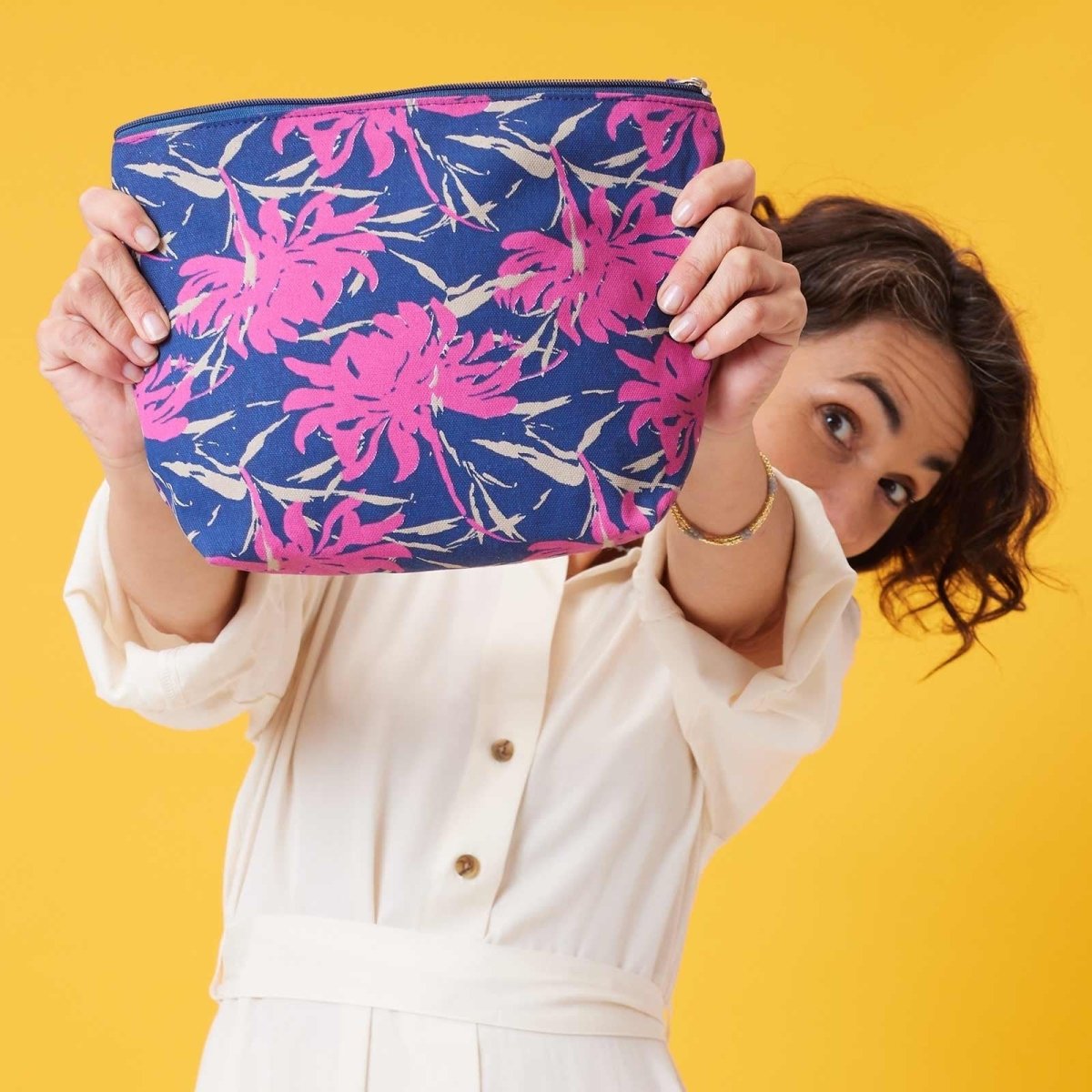 Bronwyn Pink Large Relaxed Pouch Pouch - rockflowerpaper