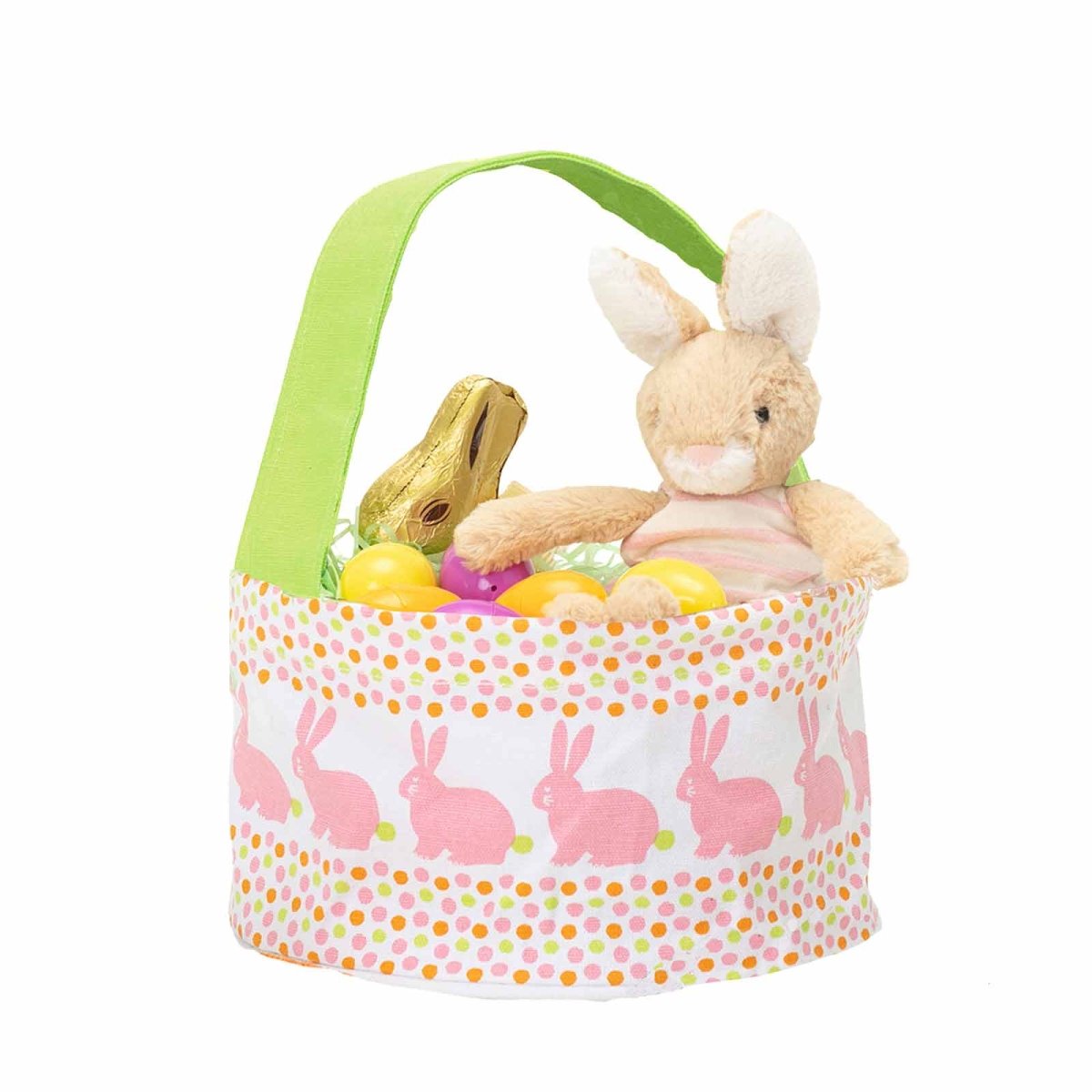 Bunny Dots Canvas Easter Basket Gift Bag - rockflowerpaper