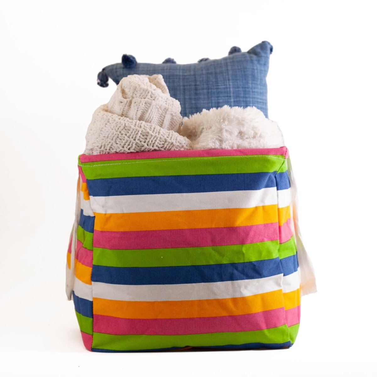 Coastal Stripe Laundry Tote Laundry Tote - rockflowerpaper