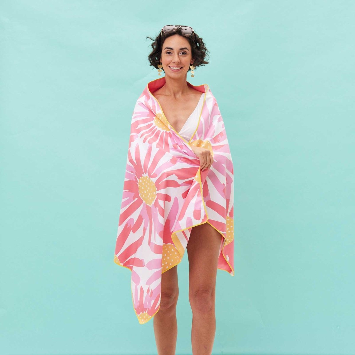 Daisies Reversible Eco Beach Towel Beach Towel - rockflowerpaper