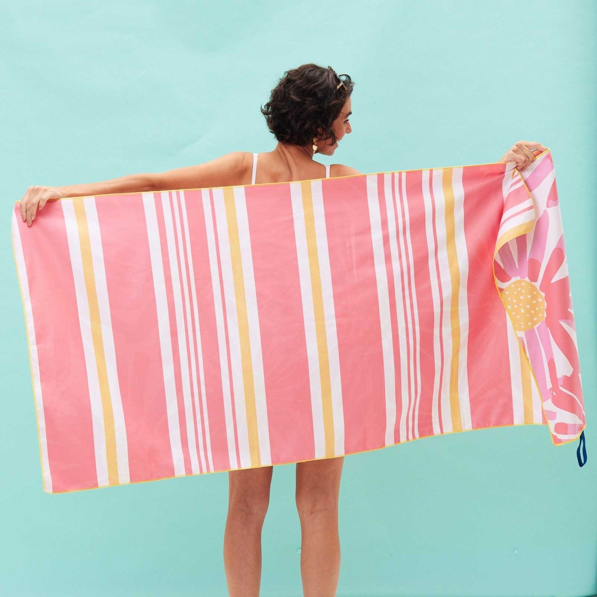 Daisies Reversible Eco Beach Towel Beach Towel - rockflowerpaper