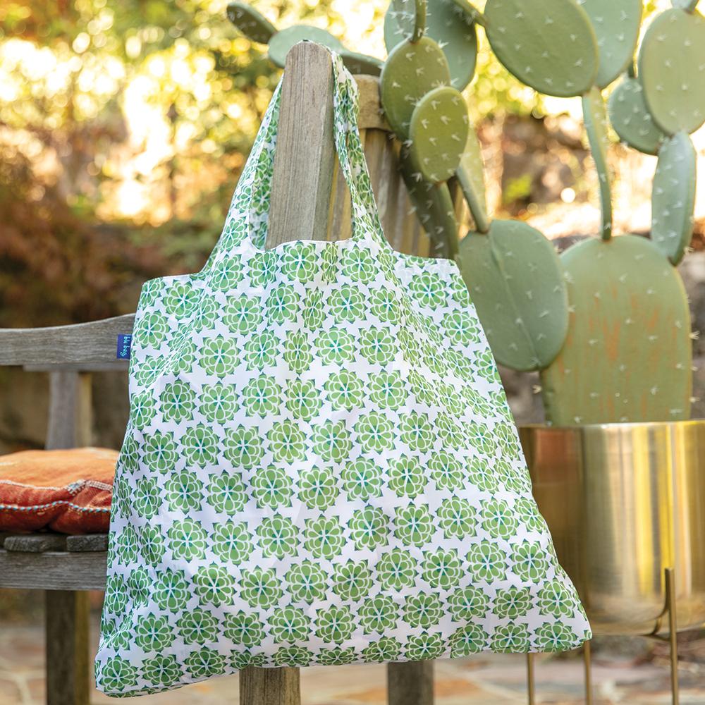 Desert Succulent Blu Reusable Shopping Bag - Machine Washable Reusable Shopping Bag - rockflowerpaper