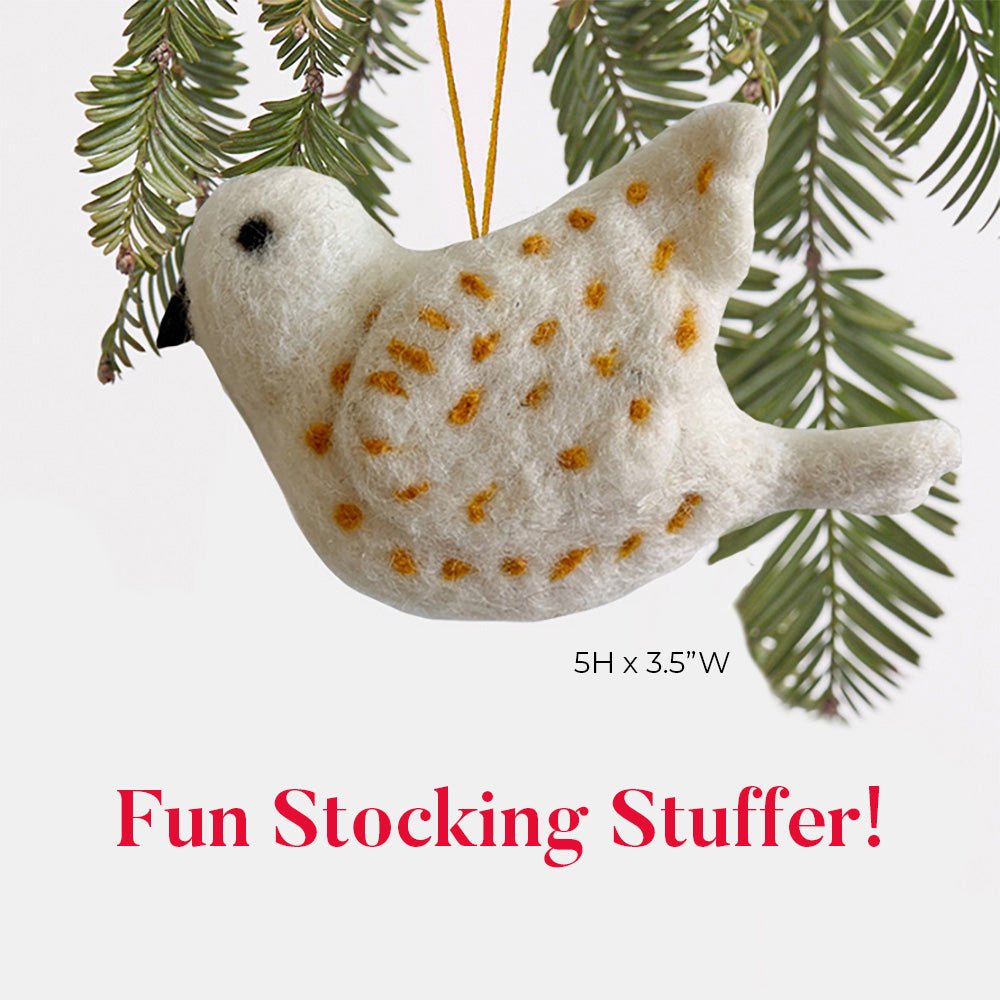 Dove Felt Ornament Ornament - rockflowerpaper