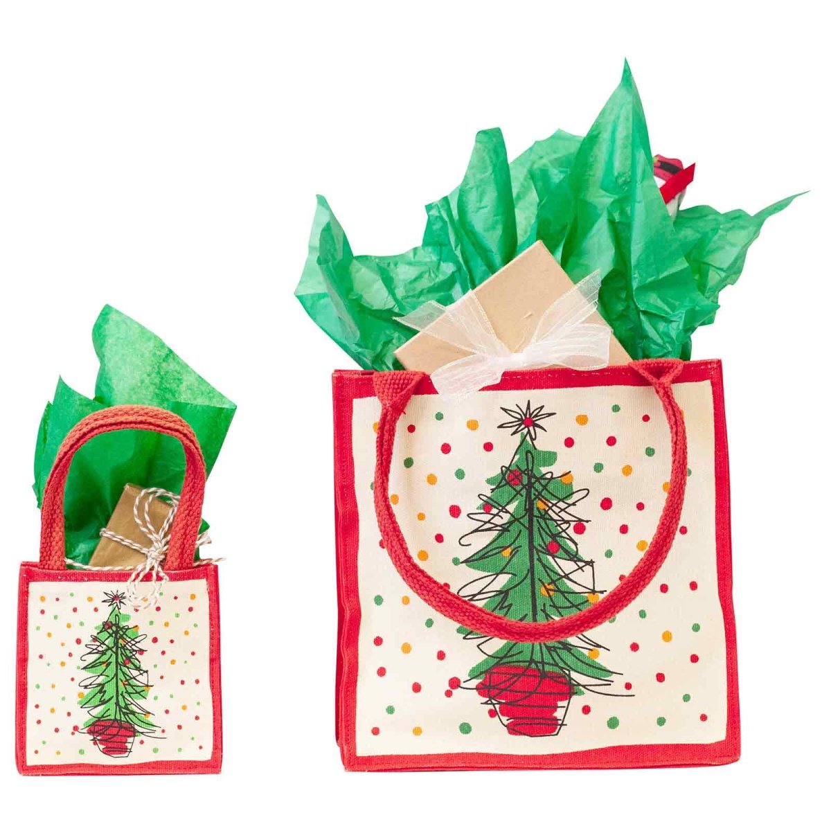 Festive Tree Itsy Bitsy Gift Bag - Reusable & Eco - Friendly Gift Bag - rockflowerpaper