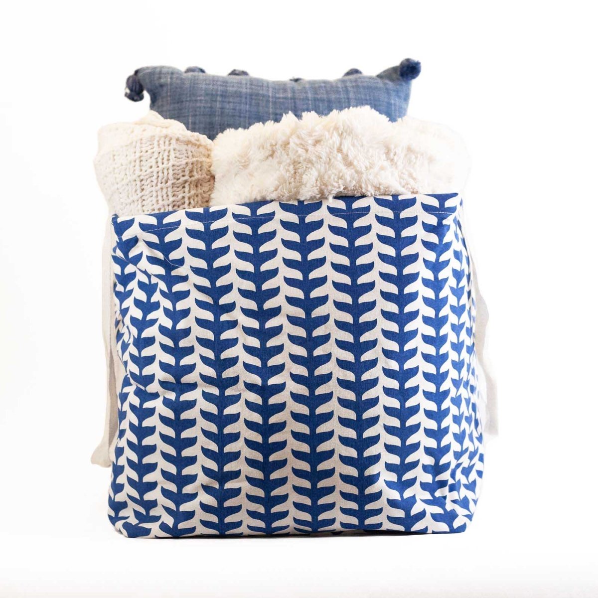 Fin Navy Laundry Tote Laundry Tote - rockflowerpaper