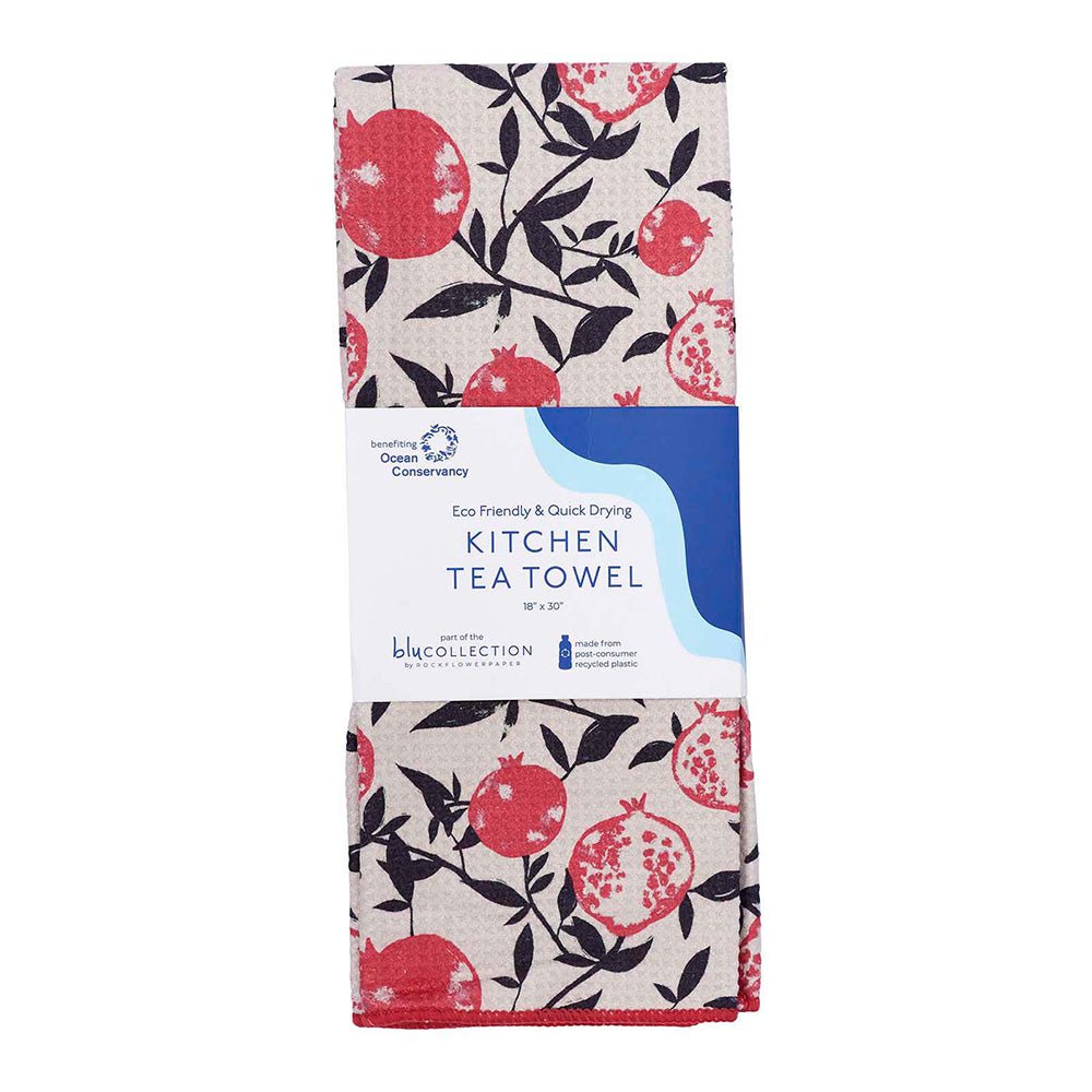 Fresh Pomegranates blu Kitchen Tea Towel Kitchen Towel - rockflowerpaper