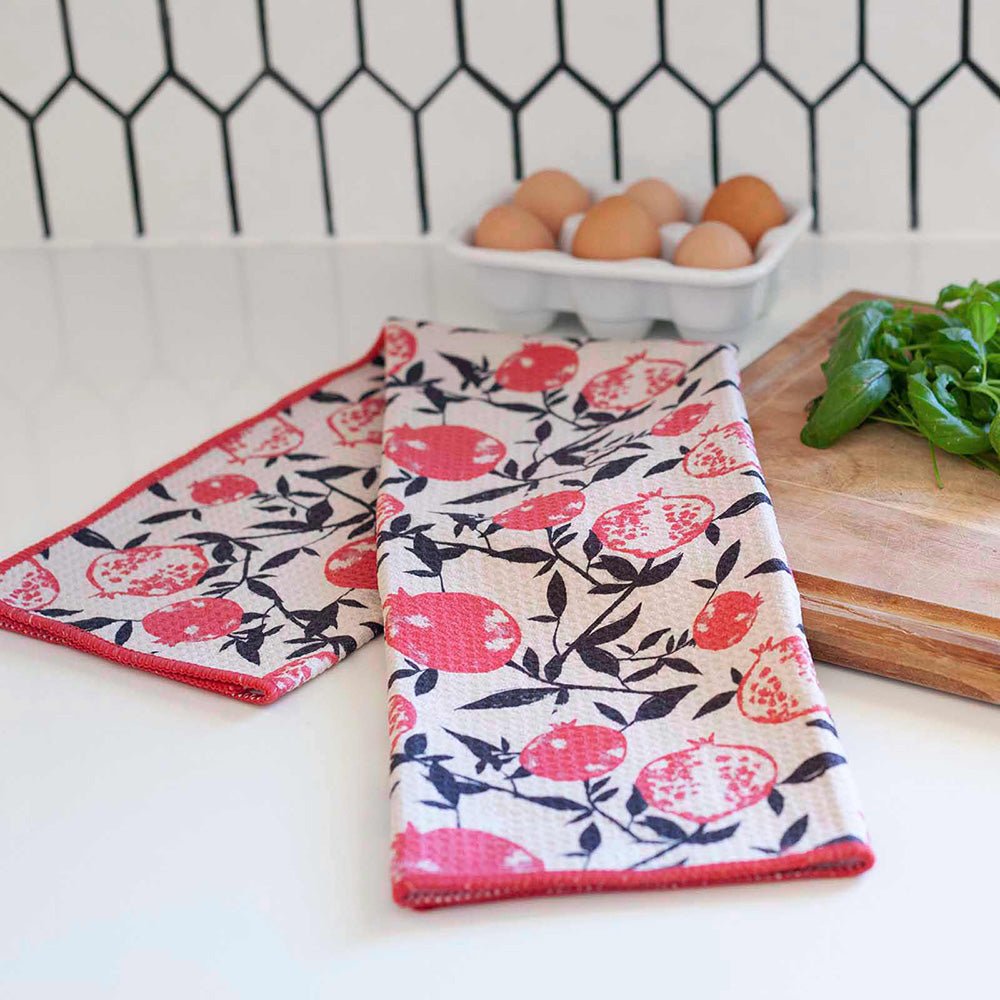 Fresh Pomegranates blu Kitchen Tea Towel Kitchen Towel - rockflowerpaper