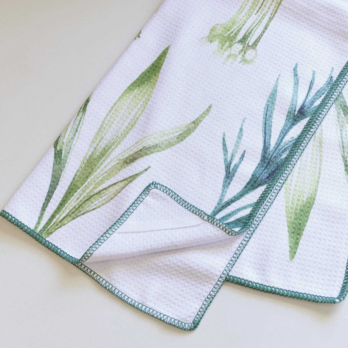 Herbs Green Blu Kitchen Tea Towel Kitchen Towel - rockflowerpaper