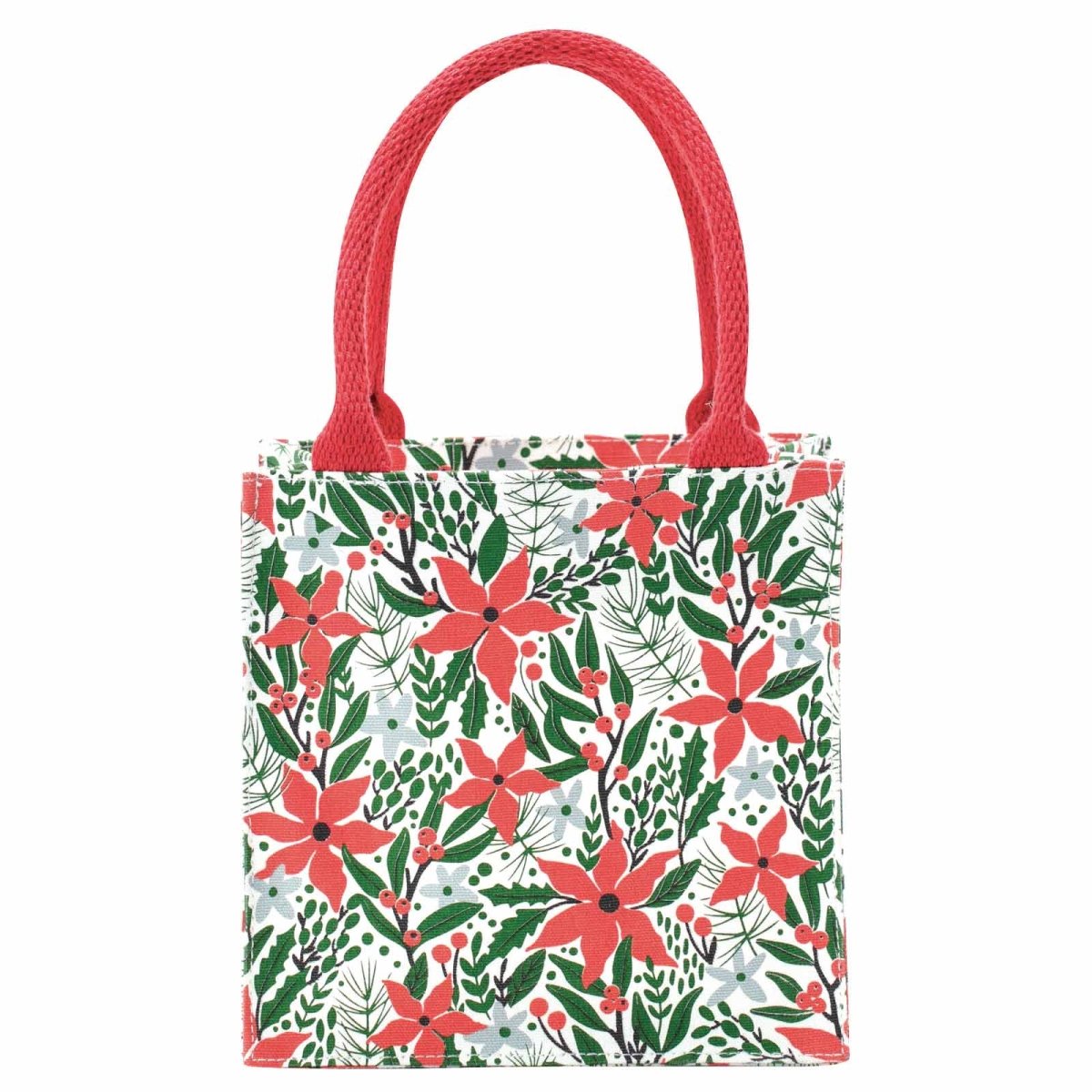 Holiday Poinsettia Reusable Itsy Bitsy Gift Bag Gift Bag - rockflowerpaper