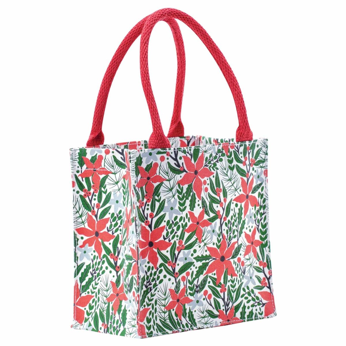 Holiday Poinsettia Reusable Itsy Bitsy Gift Bag Gift Bag - rockflowerpaper