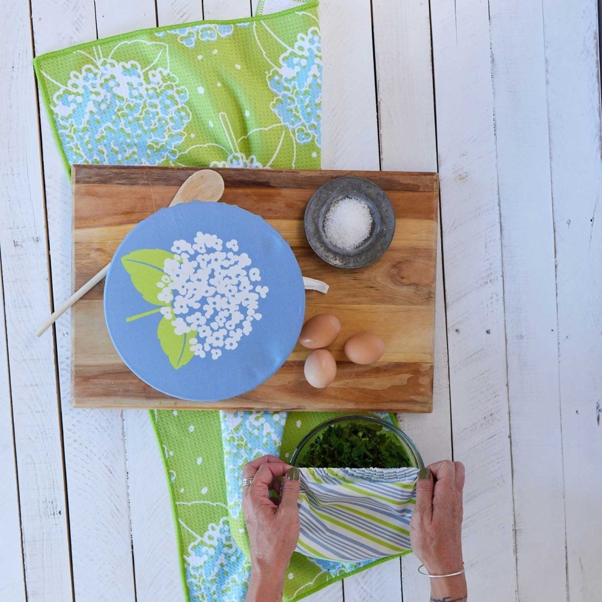 Hydrangea Blu Kitchen Tea Towel Kitchen Towel - rockflowerpaper