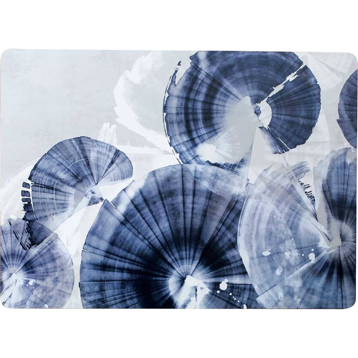 Indigo Pinwheels Placemat Set 4 Placemat - rockflowerpaper
