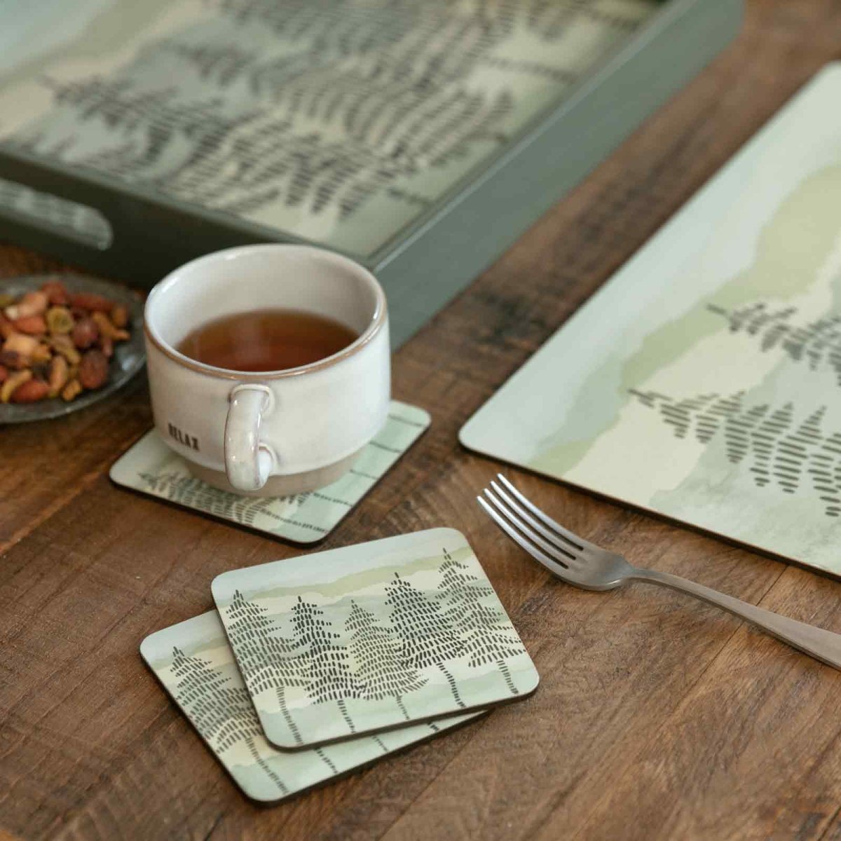 Into The Woods Square Art Coasters - Set of 4 Coaster - rockflowerpaper