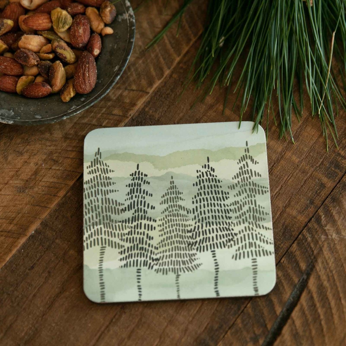 Into The Woods Square Art Coasters - Set of 4 Coaster - rockflowerpaper