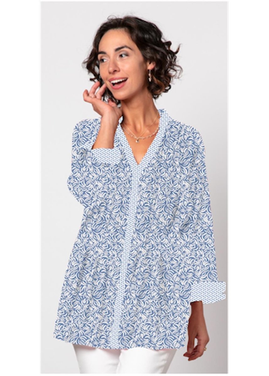 Isa Blue bluCotton Pintuck Tunic - rockflowerpaper