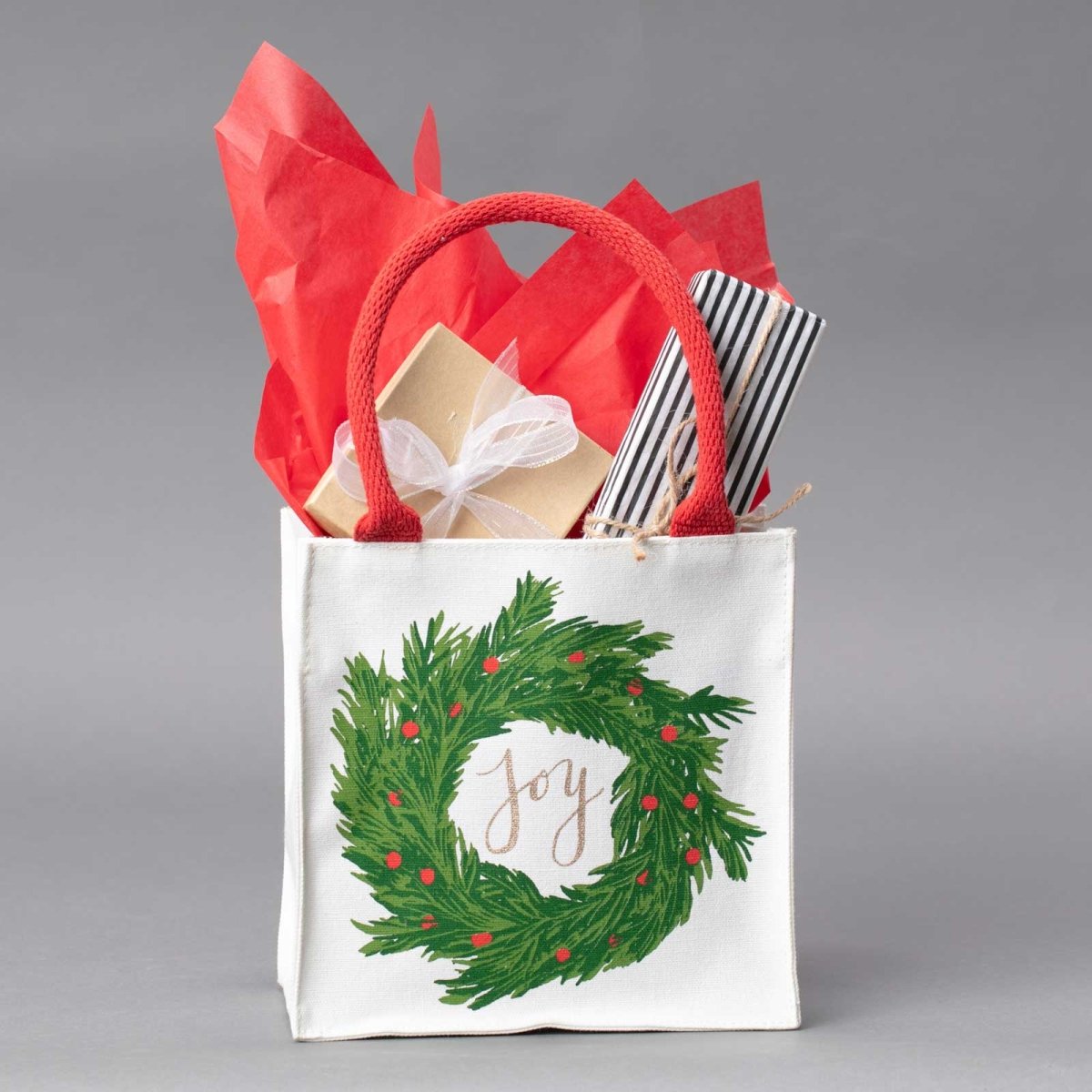 Joy Wreath Reusable Itsy Bitsy Gift Bag Gift Bag - rockflowerpaper
