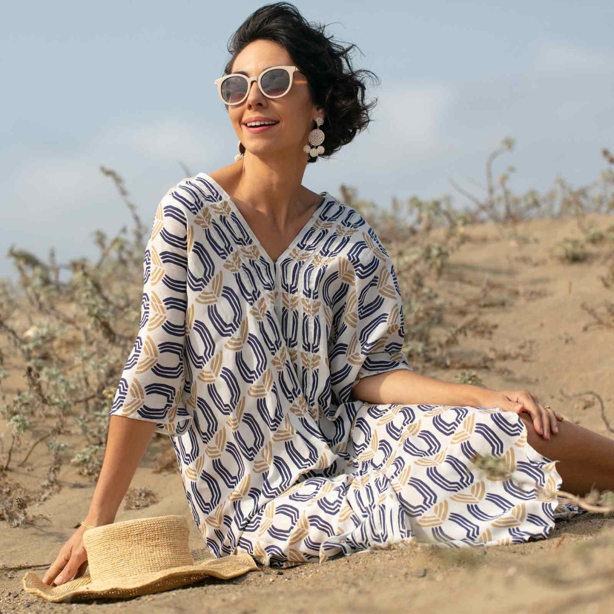 Juno Long Beach Kaftan Swim Cover Up - rockflowerpaper