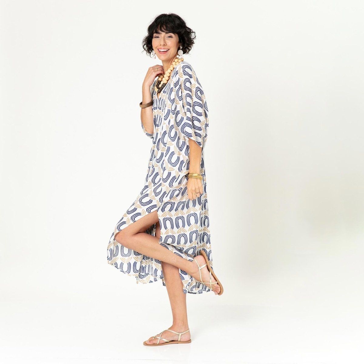 Juno Long Beach Kaftan Swim Cover Up - rockflowerpaper