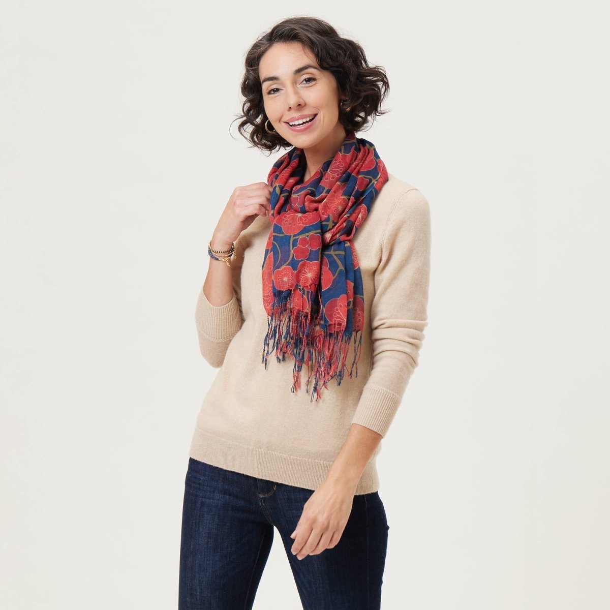 Kintsugi Featherweight Tassel Lux Scarf Scarf - rockflowerpaper